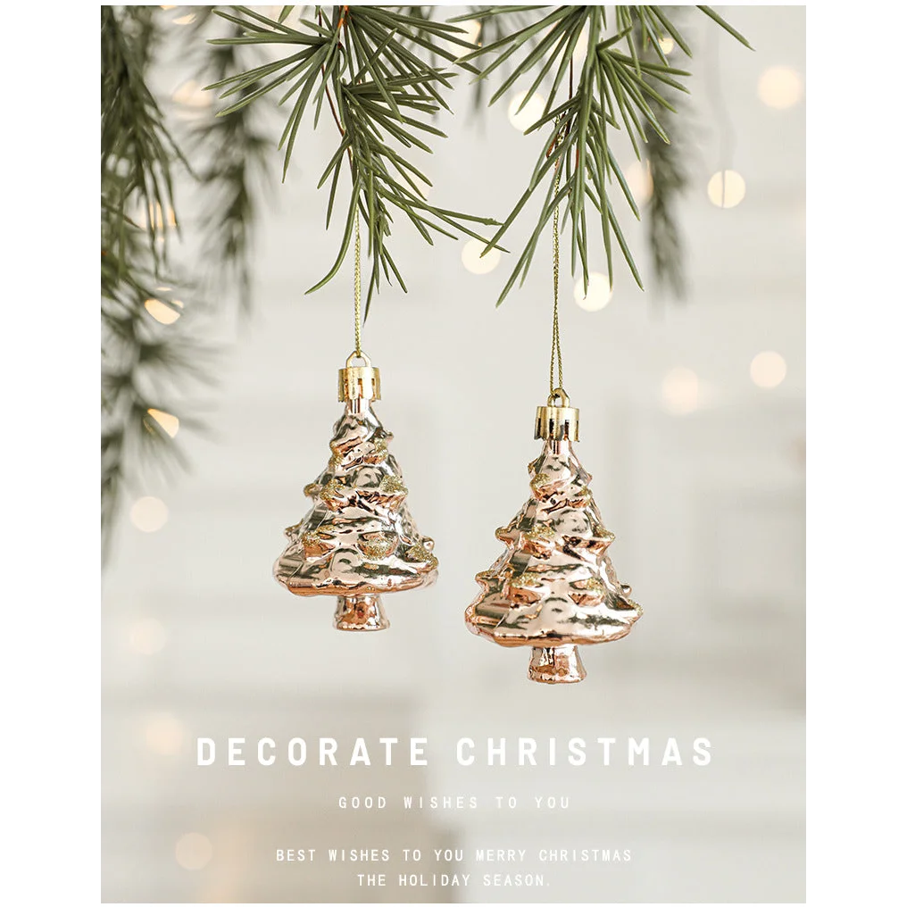 Set of 10 Christmas Ornaments -Gold & Rose Gold Holiday