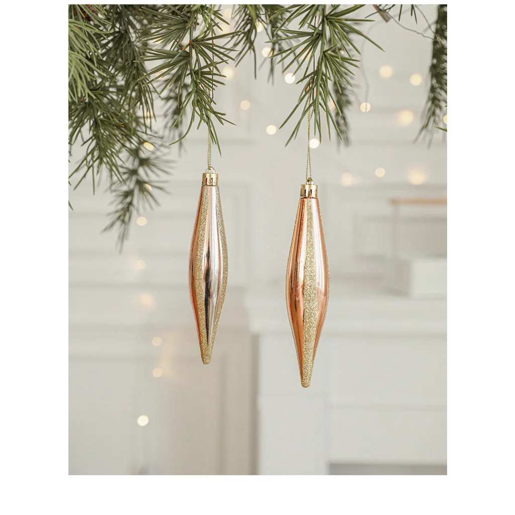 Set of 10 Christmas Ornaments -Gold & Rose Gold Holiday