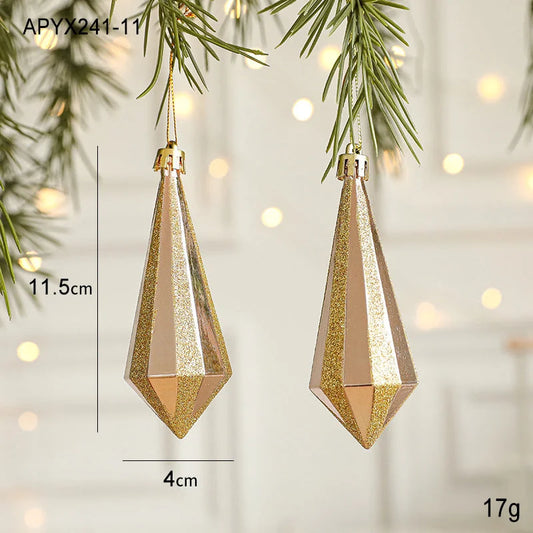 Set of 10 Christmas Ornaments -Gold & Rose Gold Holiday