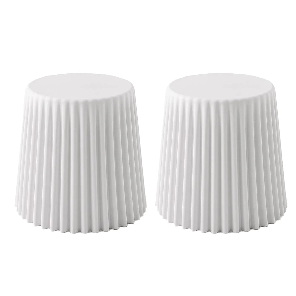 Set of 2 Cupcake Stool Plastic Stacking Stools Chair