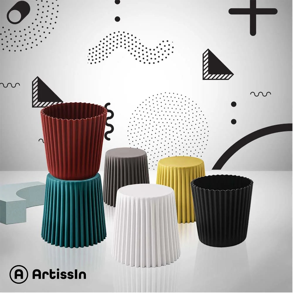 Set of 2 Cupcake Stool Plastic Stacking Stools Chair
