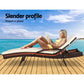 Set of 2 Outdoor Sun Lounge Day Bed Rattan