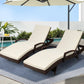 Brown wicker dining chair set