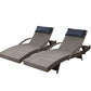 Set of 2 Outdoor Sun Lounge Day Bed Wicker Lounger Rattan