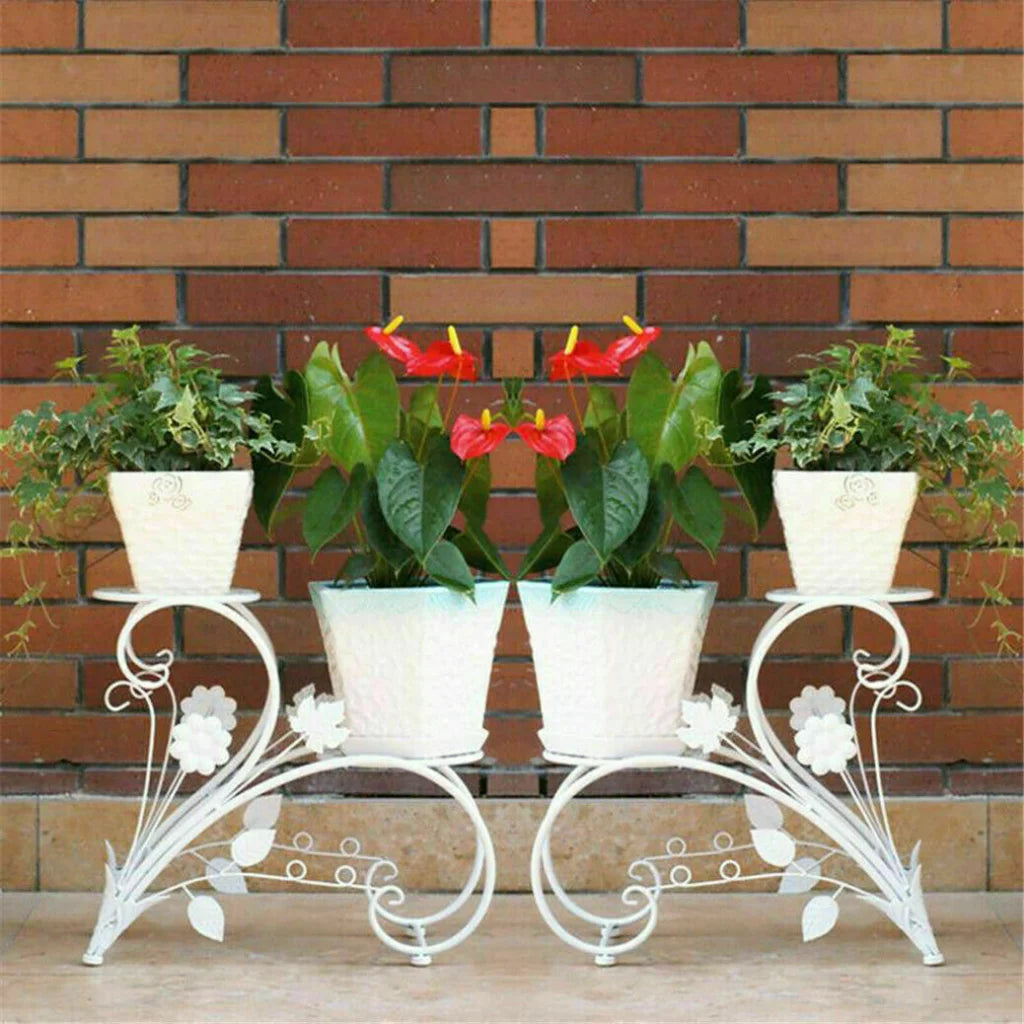 Set of 2 Plant Stand Wedding Garden Flower Shelf Rack