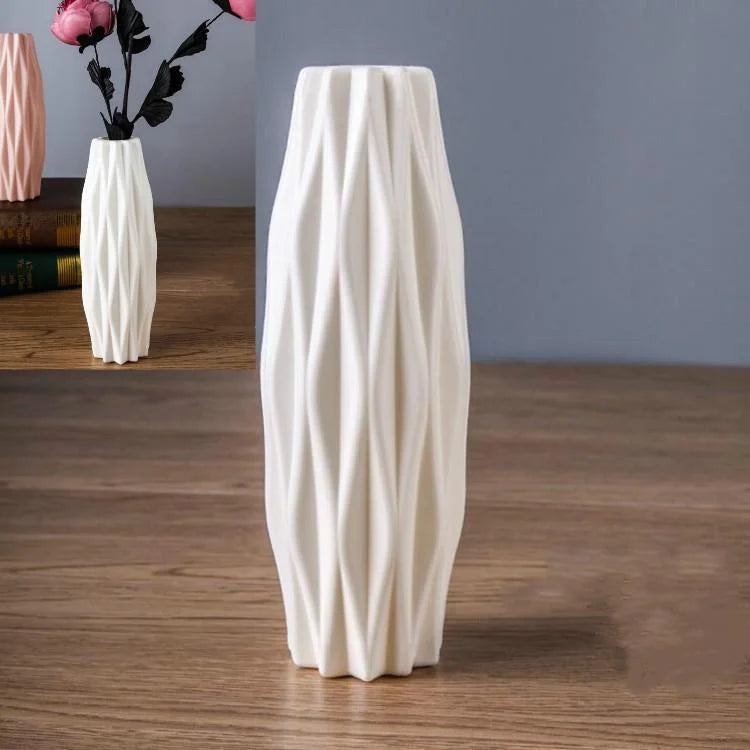Set of 3 Creative Plastic Camellia Vases for Wet and Dry