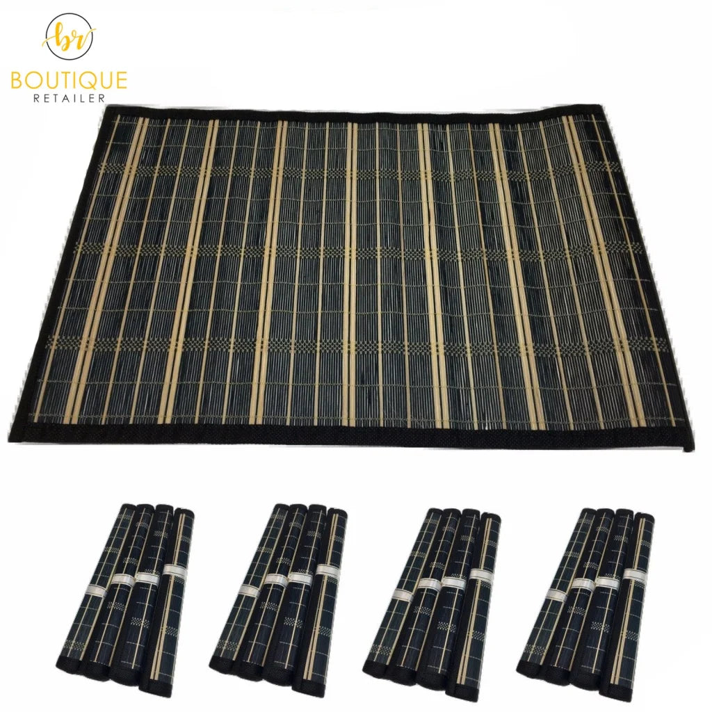 Set of 4 BAMBOO PLACEMATS Dinner Table Decor Party Natural