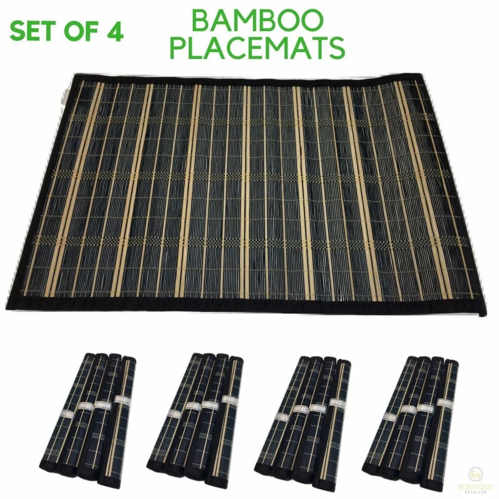 Set of 4 BAMBOO PLACEMATS Dinner Table Decor Party Natural
