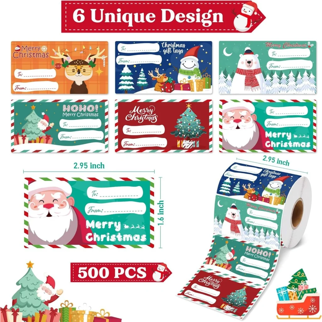 Set of 4 Christmas Gift Tag