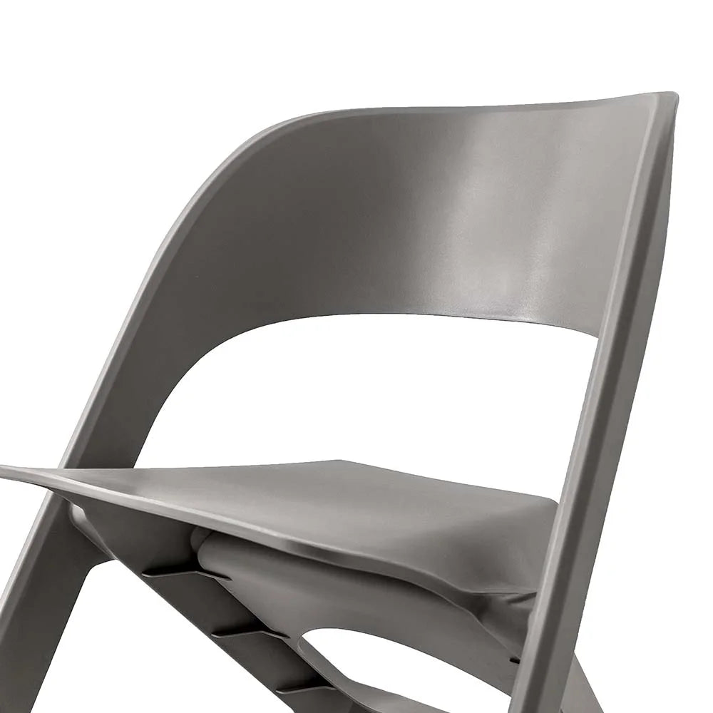 Grey plastic 4 set dining chairs with lounge seat stackable office