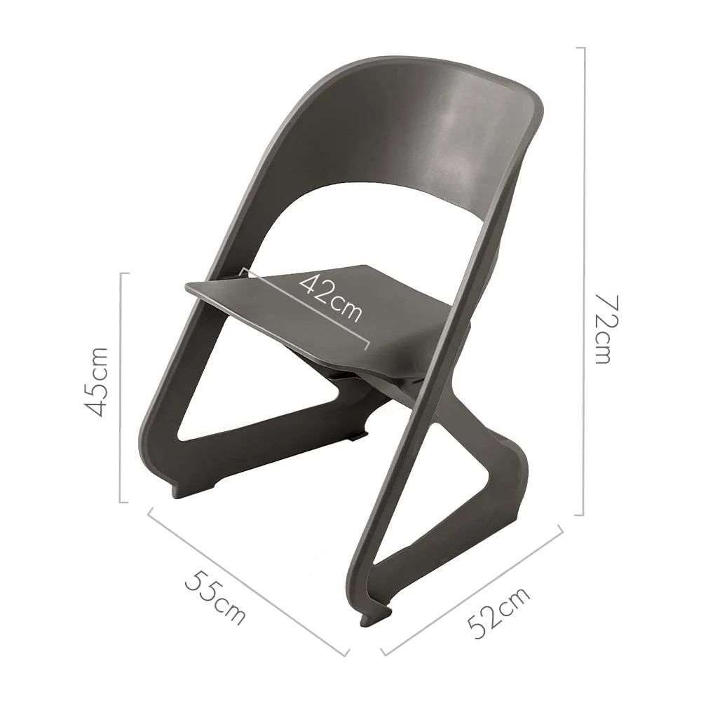 Set 4 Dining Chairs Office Cafe Lounge Seat Grey Plastic