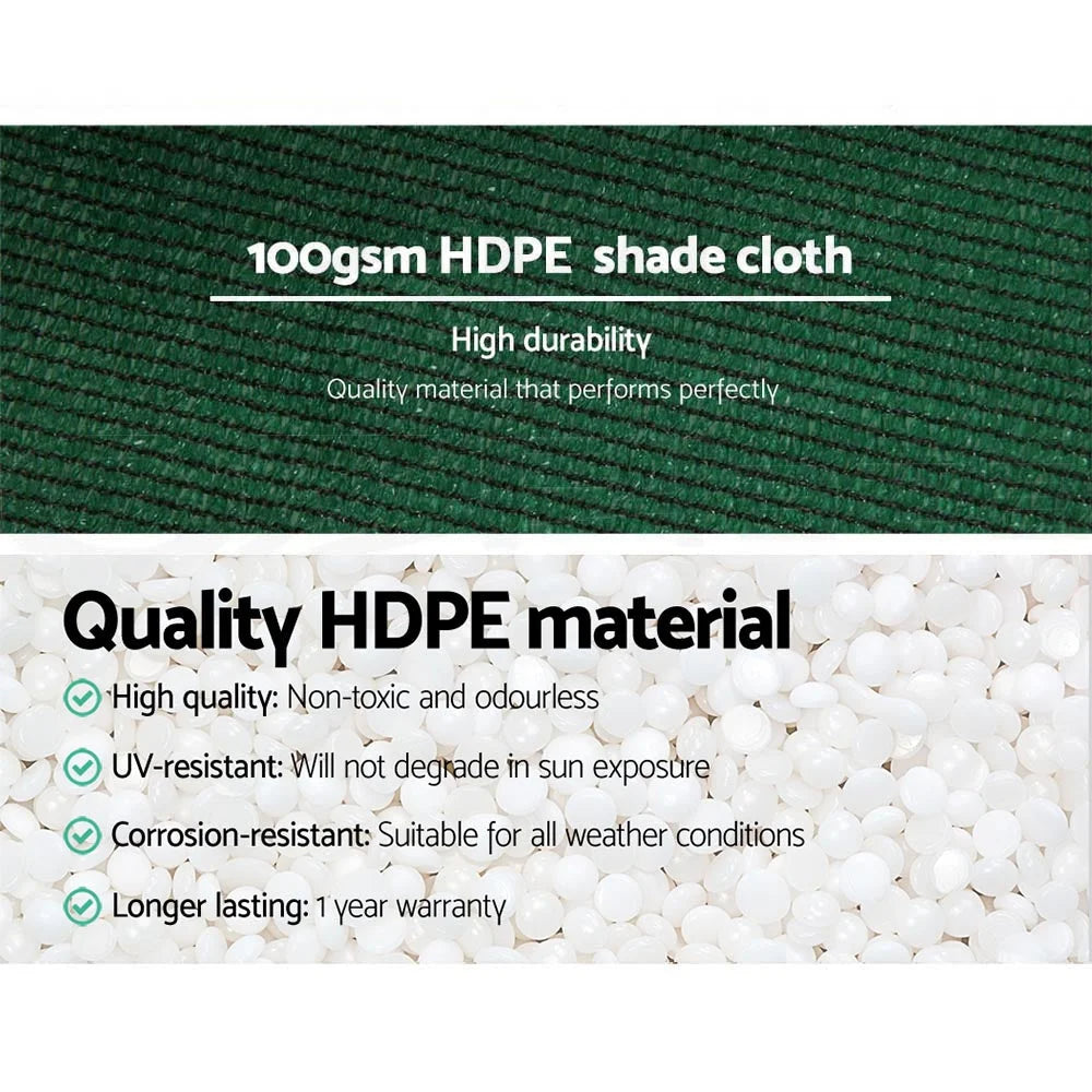 Shade Cloth 50% Heavy Duty 3.66x10M Green Wide Shade Sail