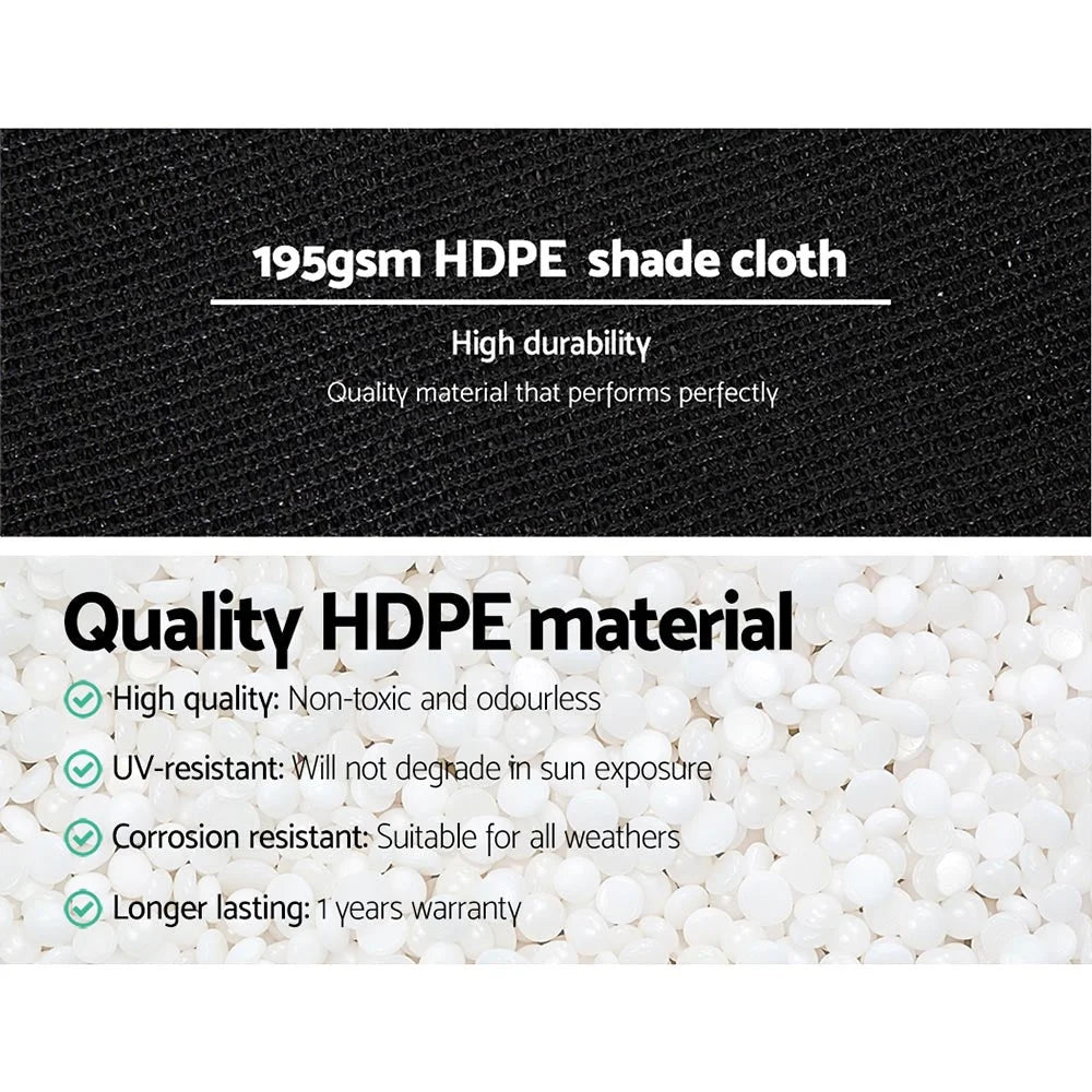 Shade Cloth 90% 1.83x20M Heavy Duty Black Shade Sail - Home