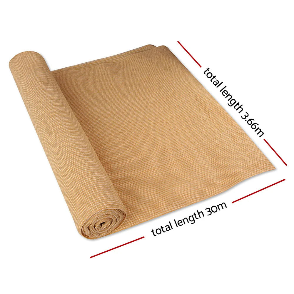 Shade Cloth Sun Sail Roll 90% UV Outdoor Mesh - 3.66x20m