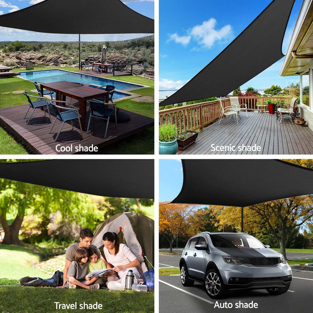 Shade Sail 6×8m 280gsm Black - Instahut