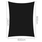 Black 8m shade sail with textile finish and neat seams