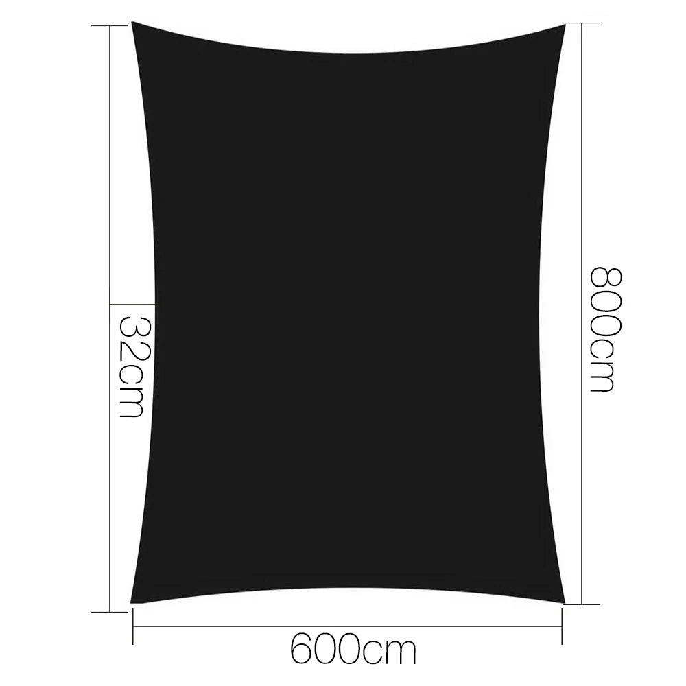 Shade Sail 6×8m 280gsm Black - Instahut