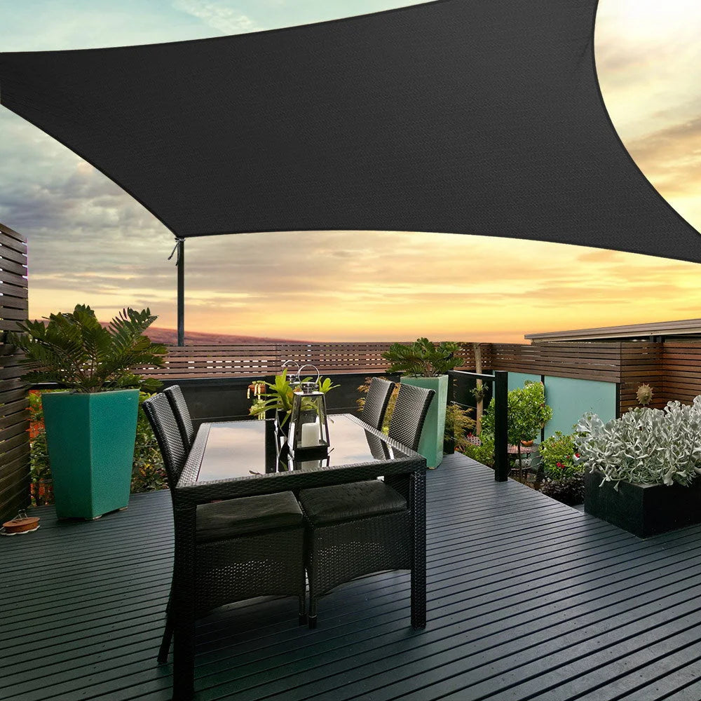 Shade Sail 6×8m 280gsm Black - Instahut