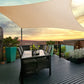 5m shade sail with fabric texture and stitched trim