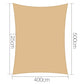 5m shade sail with woven surface and bound edging