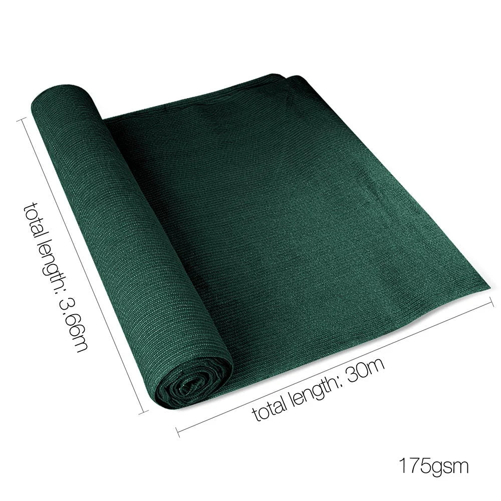 Green 66x30m 30m shade sail cloth with side edge stitching and layered fabric