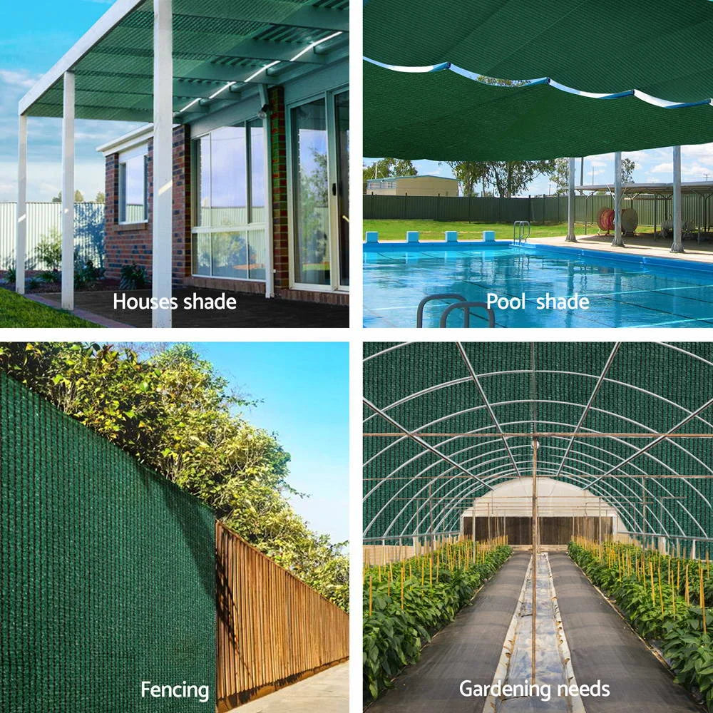 Green 66x30m 30m shade sail cloth with front fabric panel and stitched edging