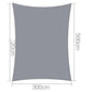 3x5m shade sail with material weave and tidy border
