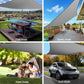3x5m shade sail with woven surface and bound edging