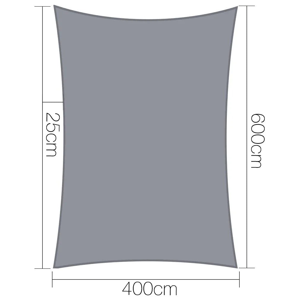 Shade Sail Cloth Rectangle 4×6m 280gsm Outdoor Canopy