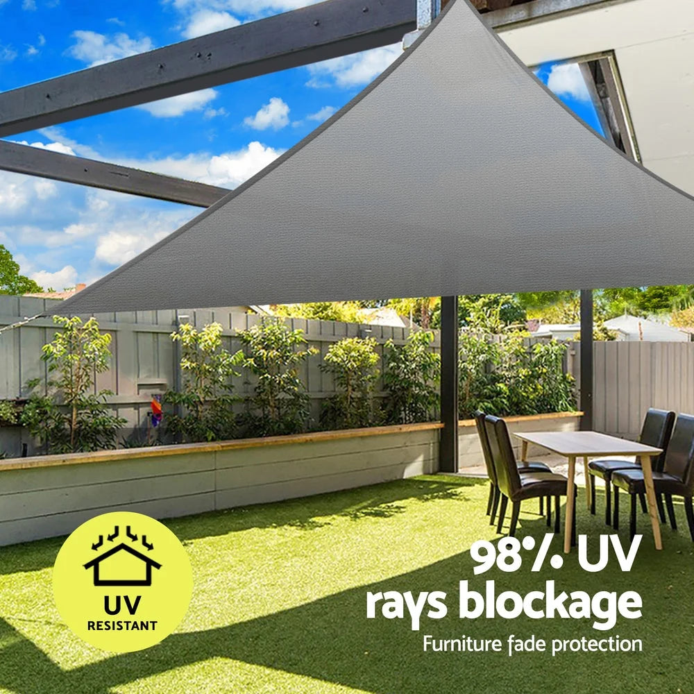 1m shade sail with fabric texture and stitched trim