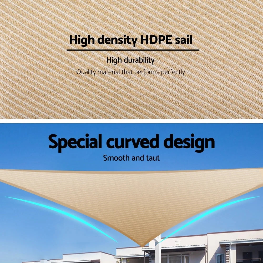 1x6 shade sail with textile finish and neat seams