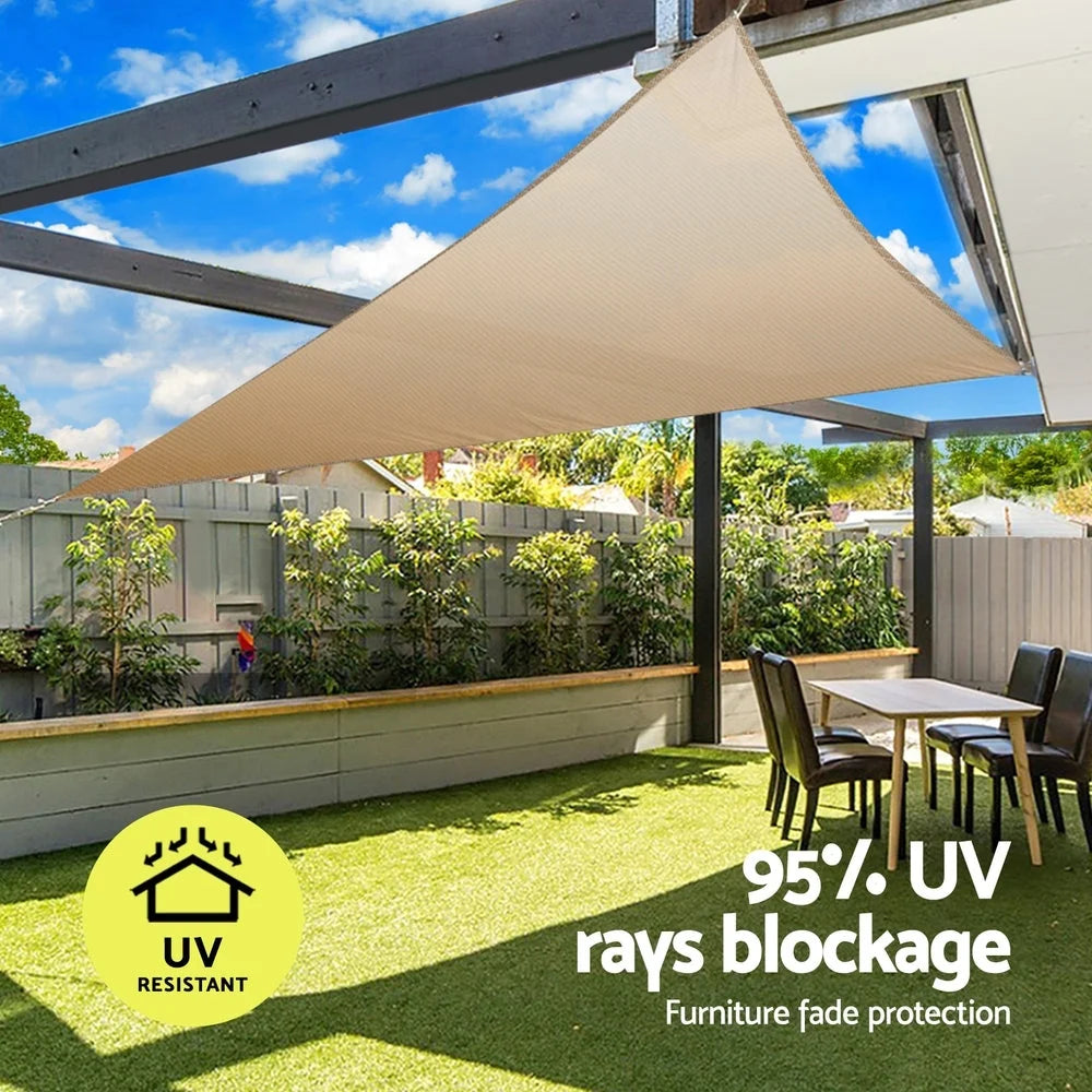 1x6 shade sail with woven surface and bound edging