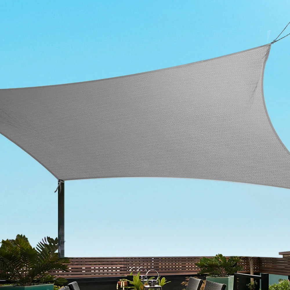 Shade Sail Square 3x3M 280GSM 98% Grey Shade Cloth