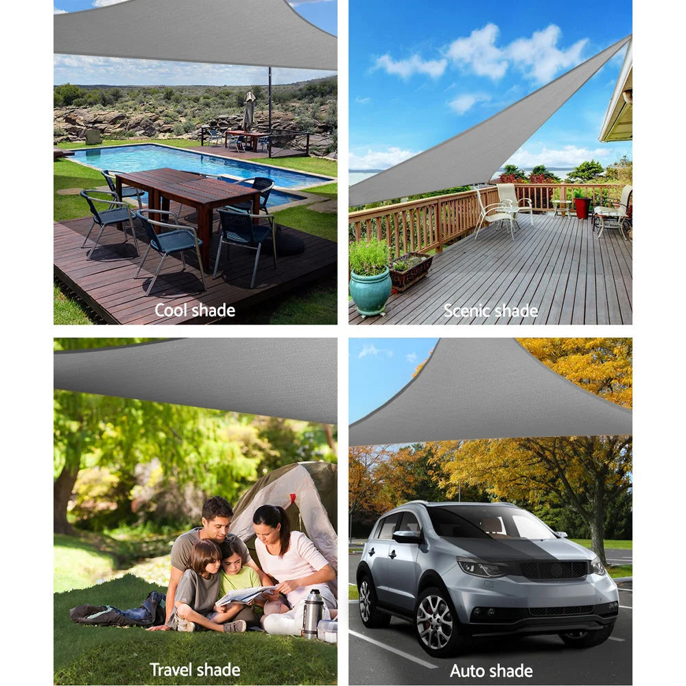 Shade Sail Triangle 3x3x4.3M 280GSM 98% Grey Shade Cloth