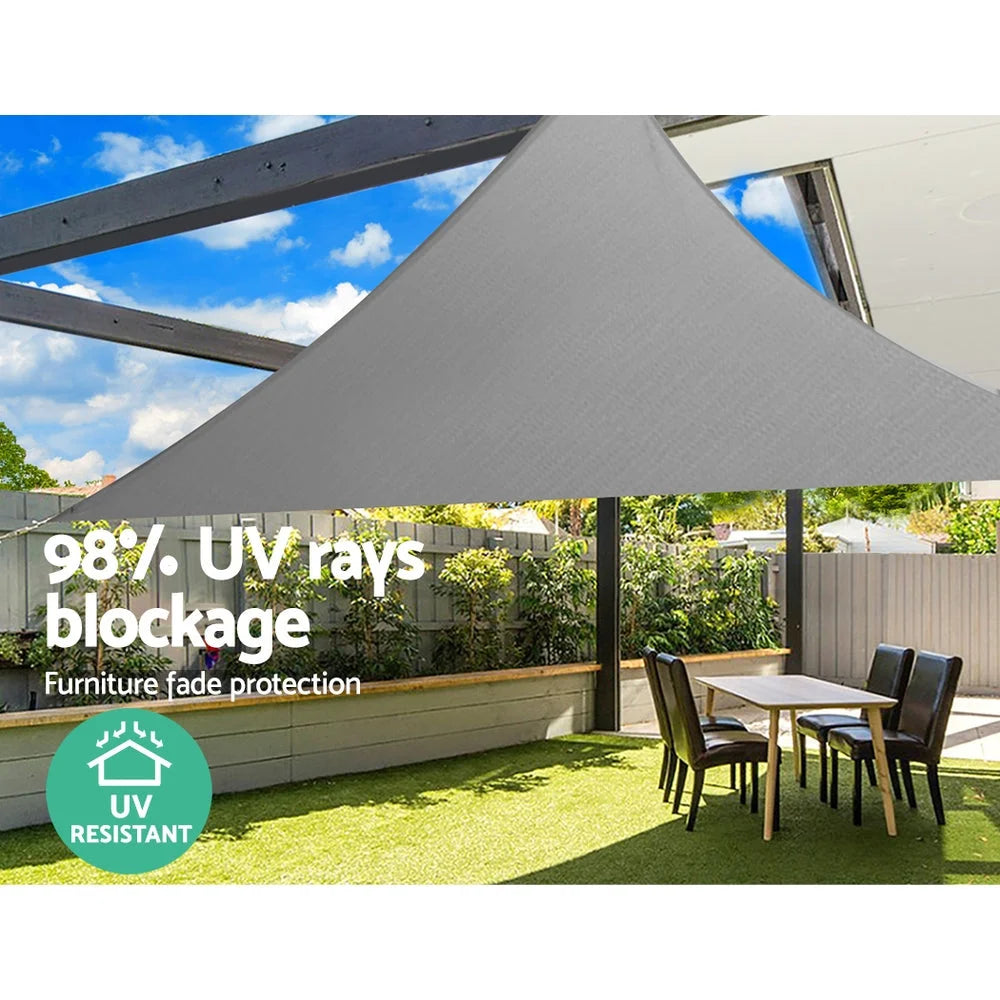 Shade Sail Triangle 3x3x4.3M 280GSM 98% Grey Shade Cloth