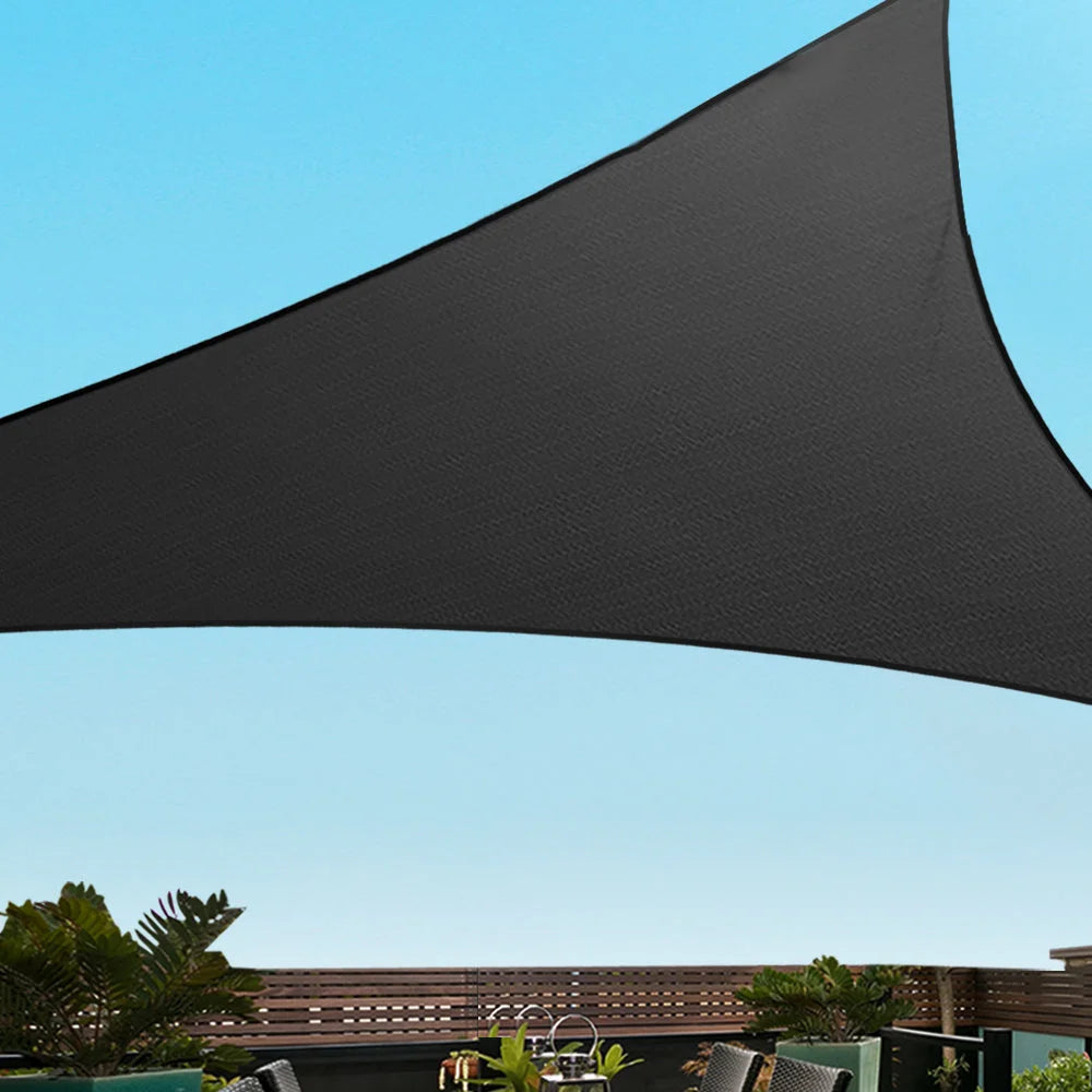 Shade Sail Triangle 5x5x5m 280GSM 98 Black Cloth 219