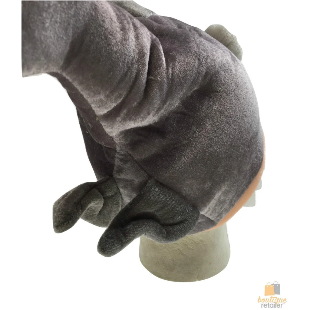 Shark hat costume with size cues and product form