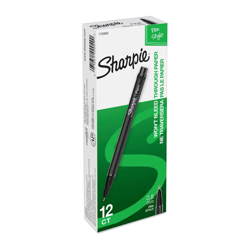 SHARPIE Fineliner Pen Black (Box of 12)