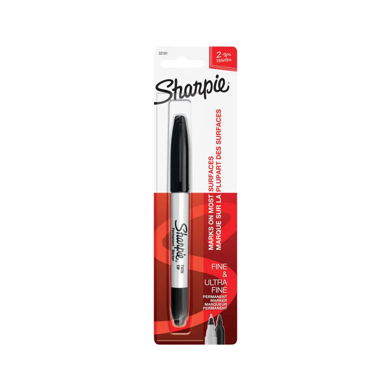 SHARPIE Marker Twin Tip Black (Box of 6)