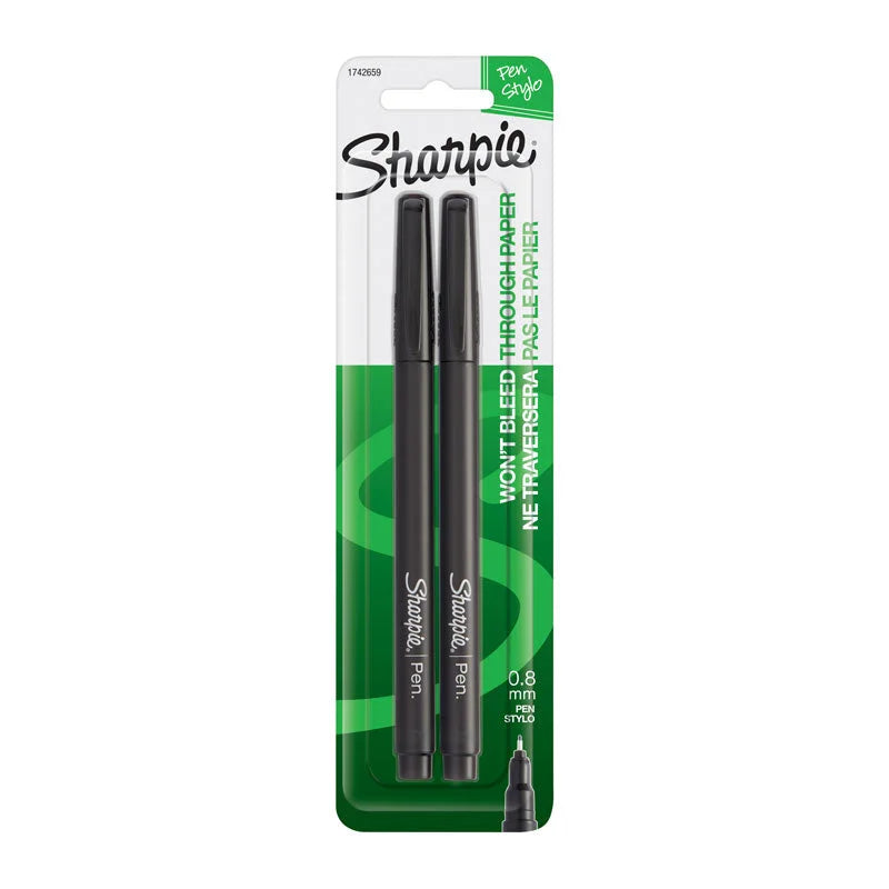 SHARPIE Pen Fine Black (Pack of 2 Box of 6)