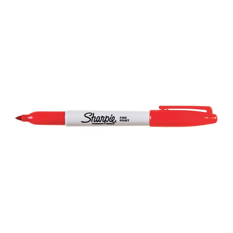SHARPIE Permanent Marker Fine Point Red (Box of 12)