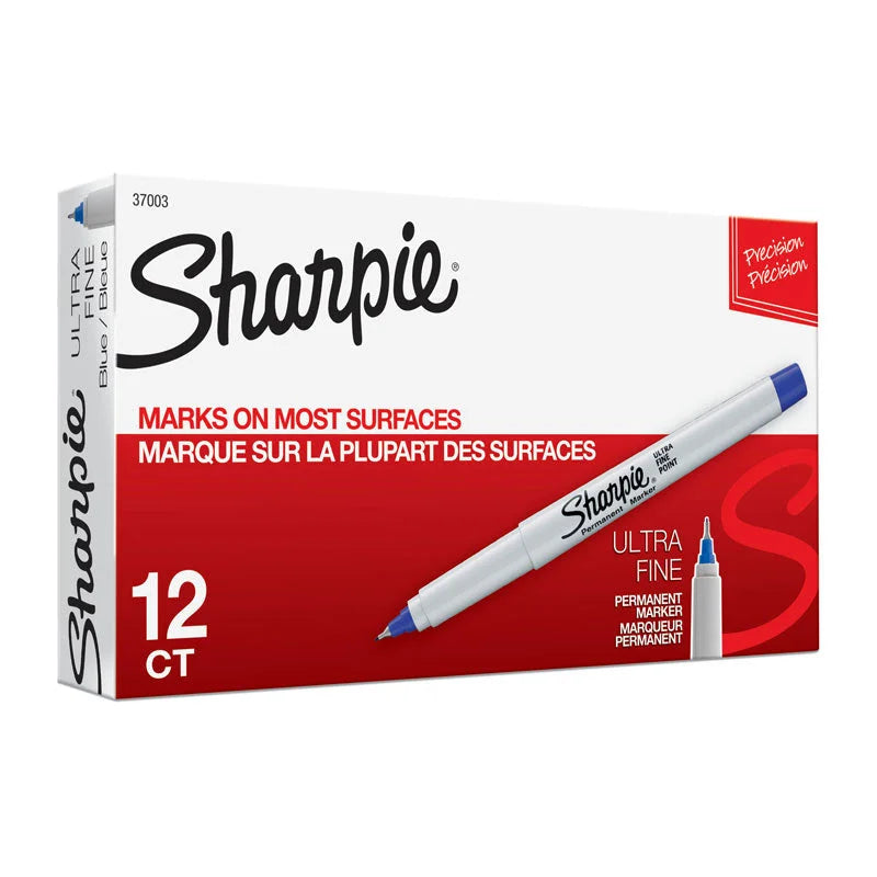 SHARPIE Ultra Fine Point Permanent Marker Blue (Box of 12)