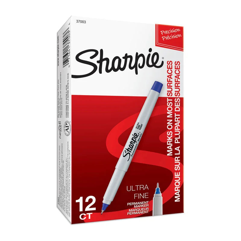 SHARPIE Ultra Fine Point Permanent Marker Blue (Box of 12)