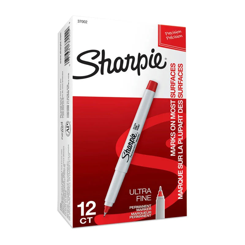 SHARPIE Ultra Fine Point Permanent Marker Red (Box of 12)