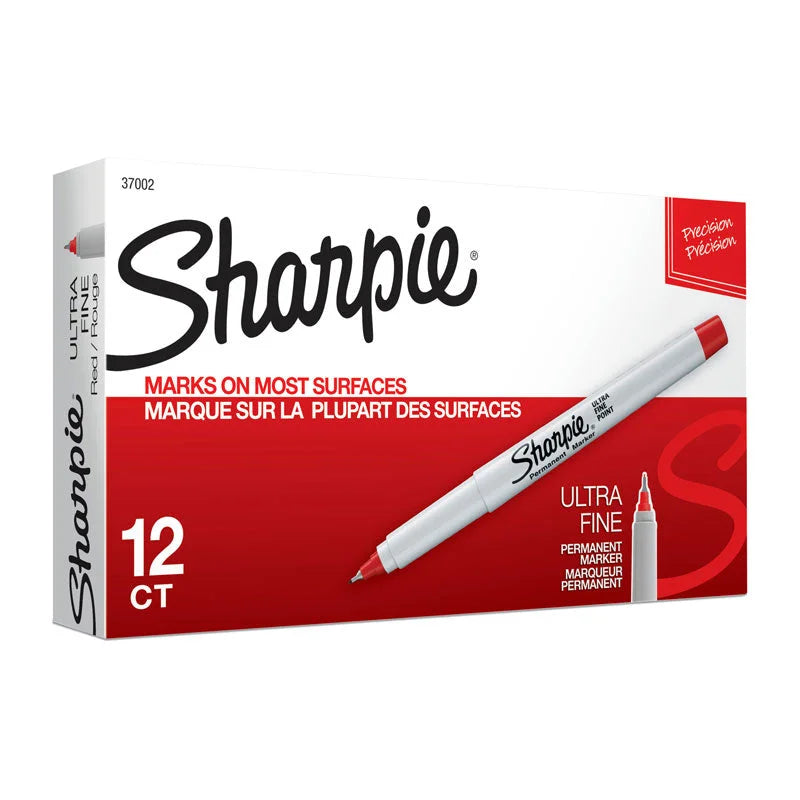 SHARPIE Ultra Fine Point Permanent Marker Red (Box of 12)