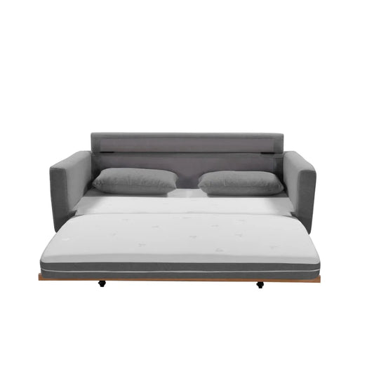SHASA 2-Seater Pull-Out Sofa Bed - Grey Celadon - Furniture