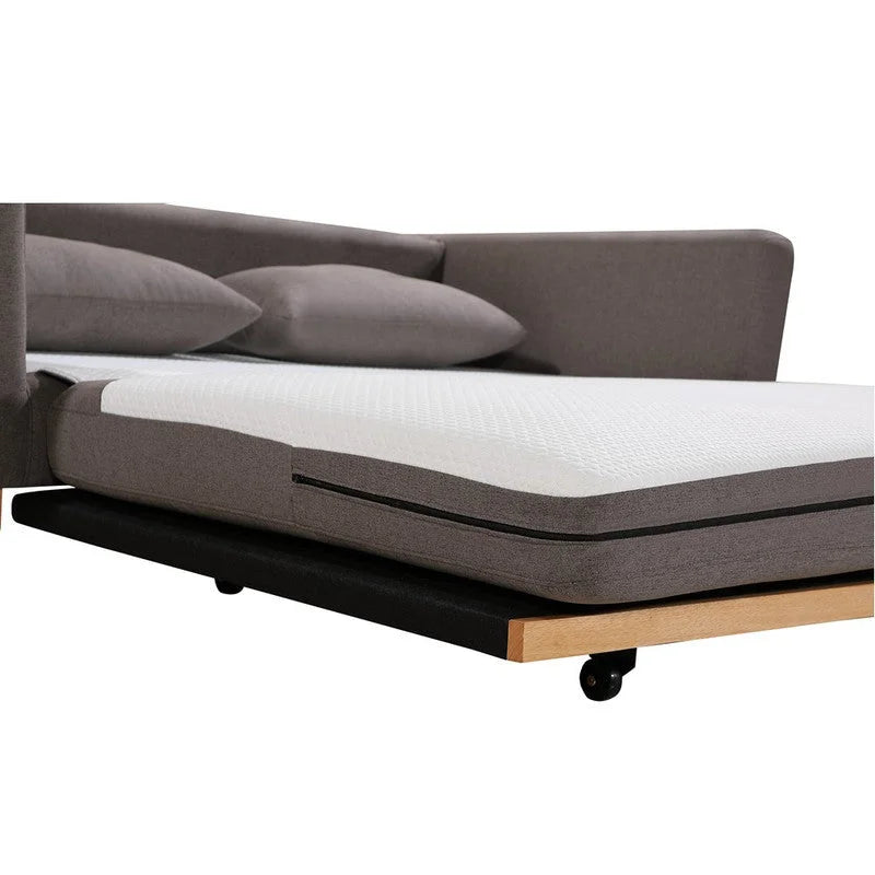 SHASA 2-Seater Pull-Out Sofa Bed - Grey Taupe - Furniture