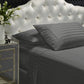 Sheet Set 1200TC Damask Stripe Cotton Blend - Queen Charcoal Grey - Royal Comfort
