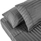 Sheet Set 1200TC Damask Stripe Cotton Blend - Queen Charcoal Grey - Royal Comfort