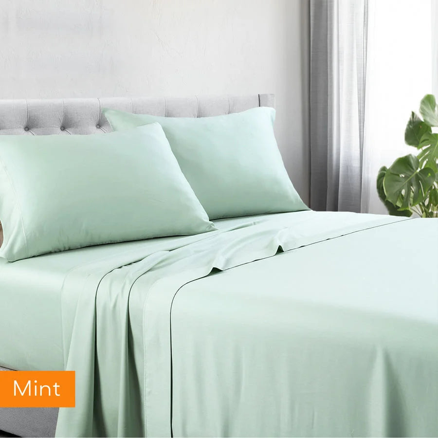 Sheet Set 1200tc Hotel Quality Cotton Rich Single Mint